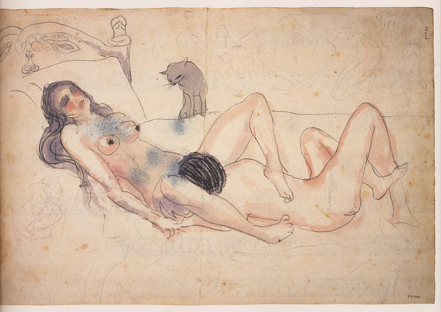 Pablo Picasso, Deux nus avec un chat,1902-1903, Picasso Museu, Barcelone