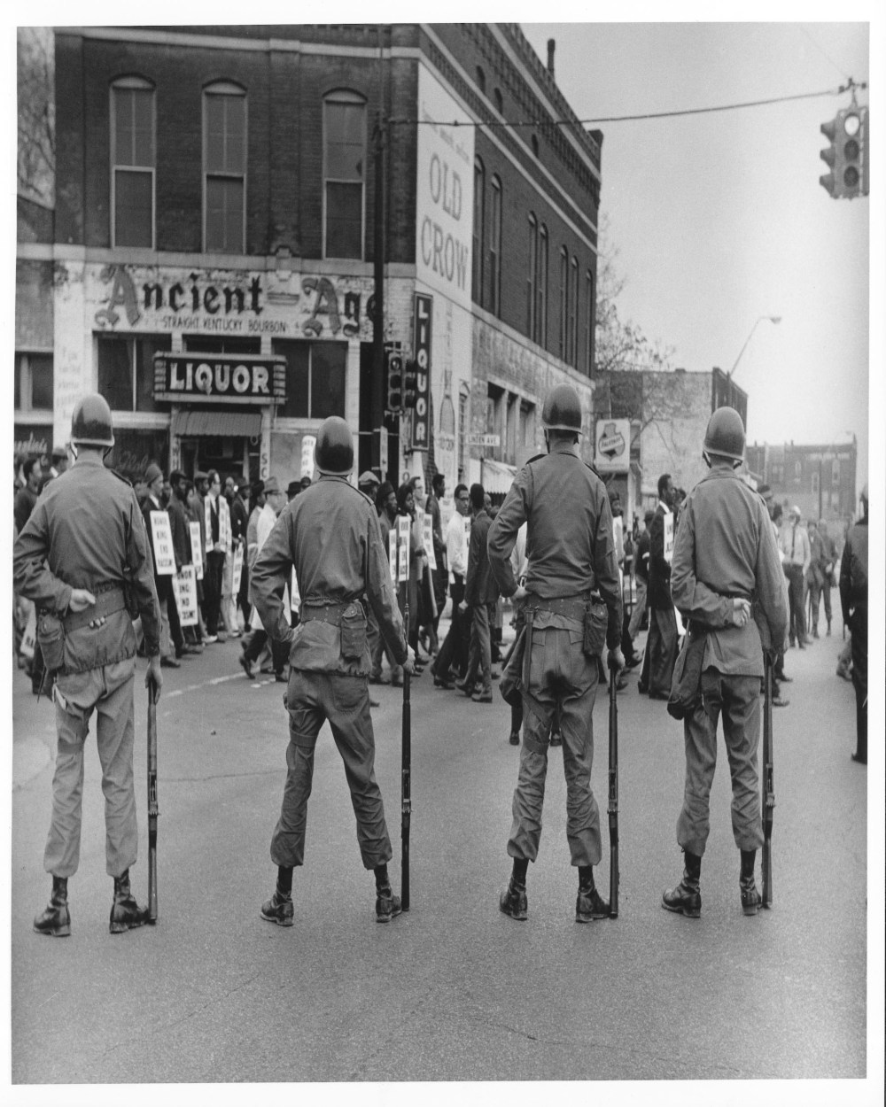 National Guard at Main and Linden Street after the assassination of Dr. King, Ernest Withers