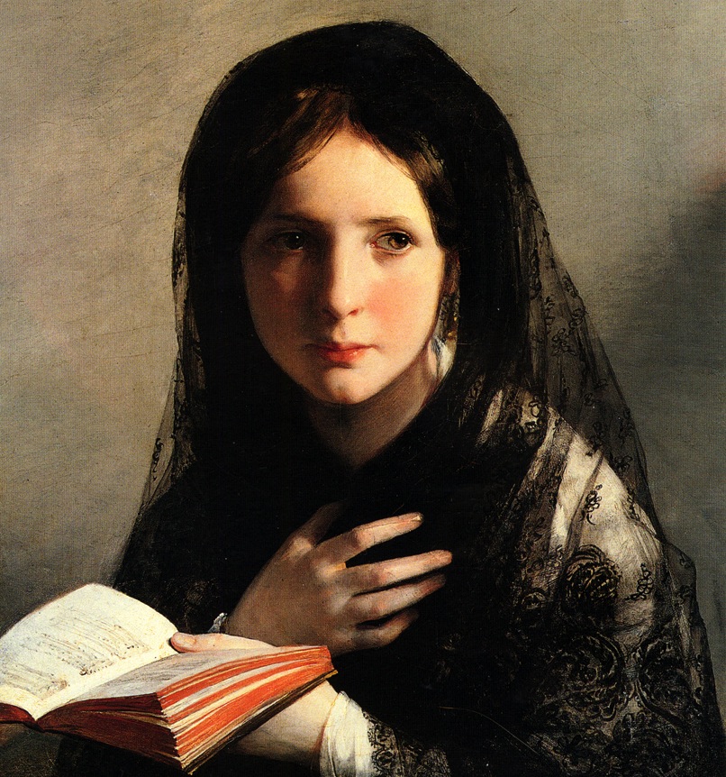Friedrich von AMERLING - jeune fille en mantille