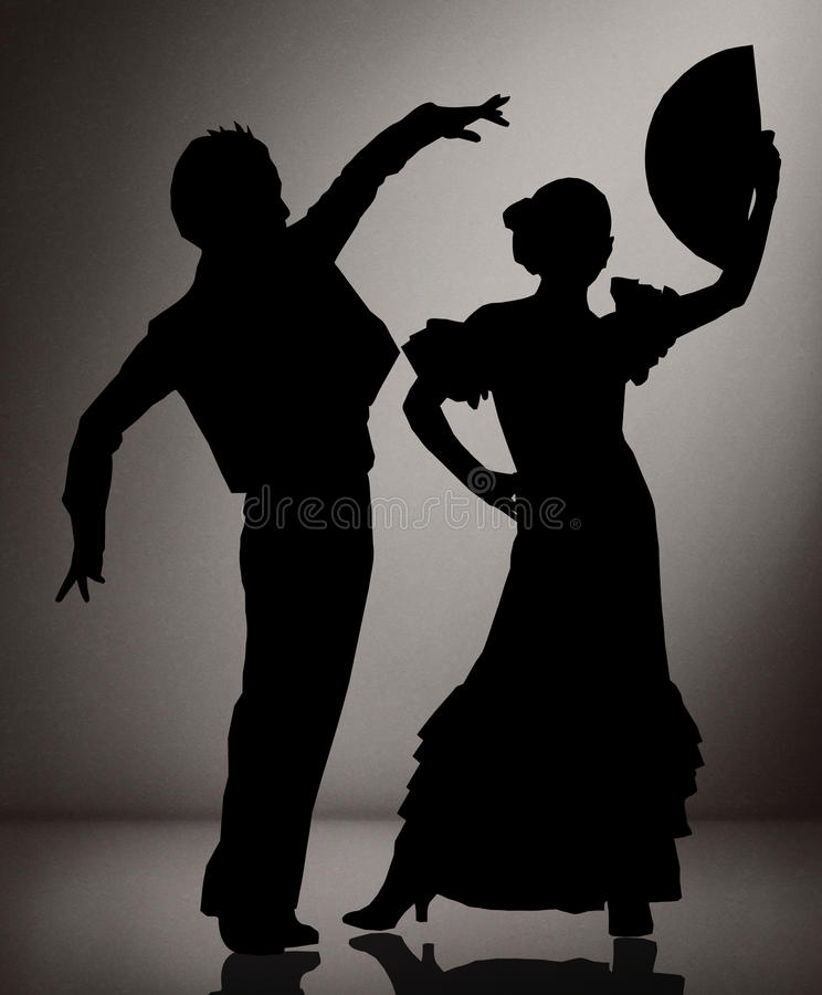 couples-des-danseurs-de-flamenco-sur-le-fond-noir-et-blanc-57899948