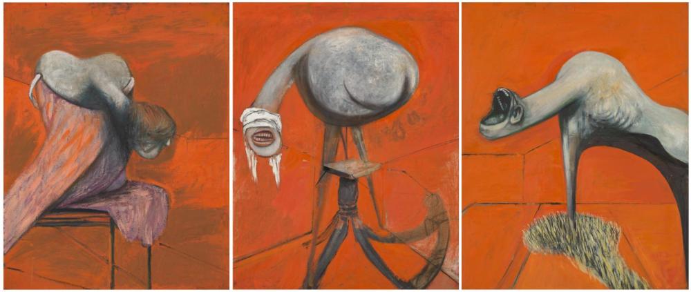 Three Studies for Figures at the Base of a Crucifixion c.1944 by Francis Bacon 1909-1992