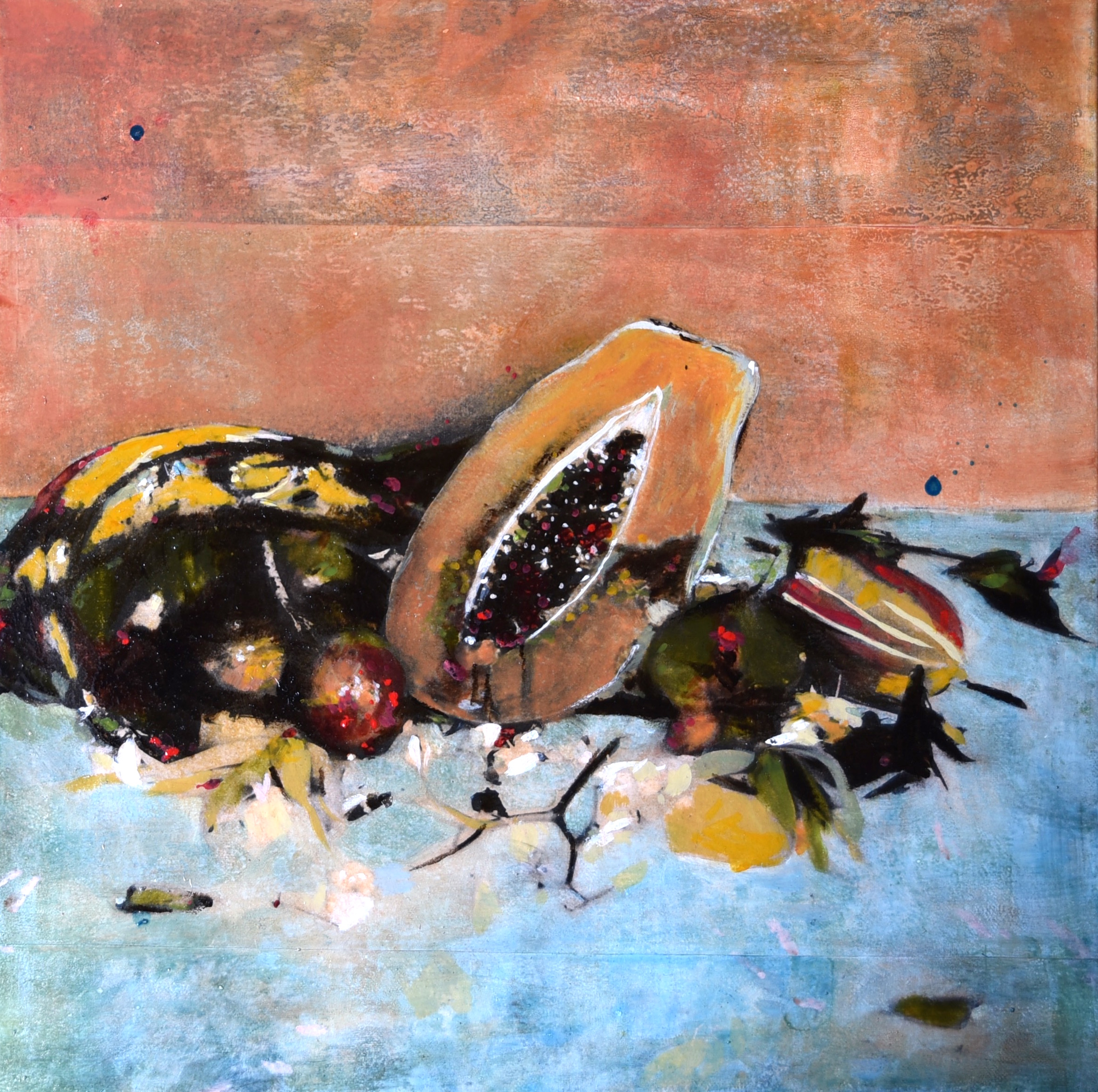 papaya still life 16x16_